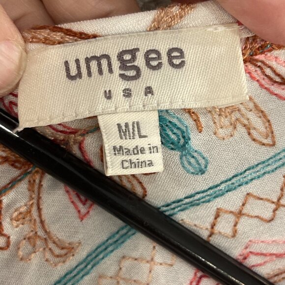 Umgee Women's Topper Floral Boho Open Front Embroidered Kimono Cardigan M/L John - Picture 3 of 6